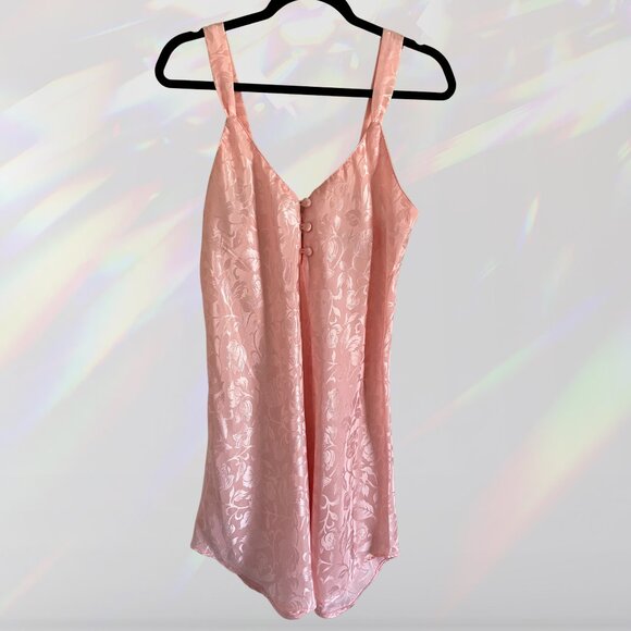 Pink Floral Print Nightgown Slip - Picture 1 of 5